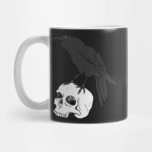 Raven familiar with skull Mug